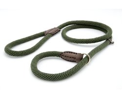 Hondenriem - 2 meter - Sliplijn - Trainingslijn voor Honden - Touw - Touwlijn - Lijn – Groen - Made in Portugal - Katoen