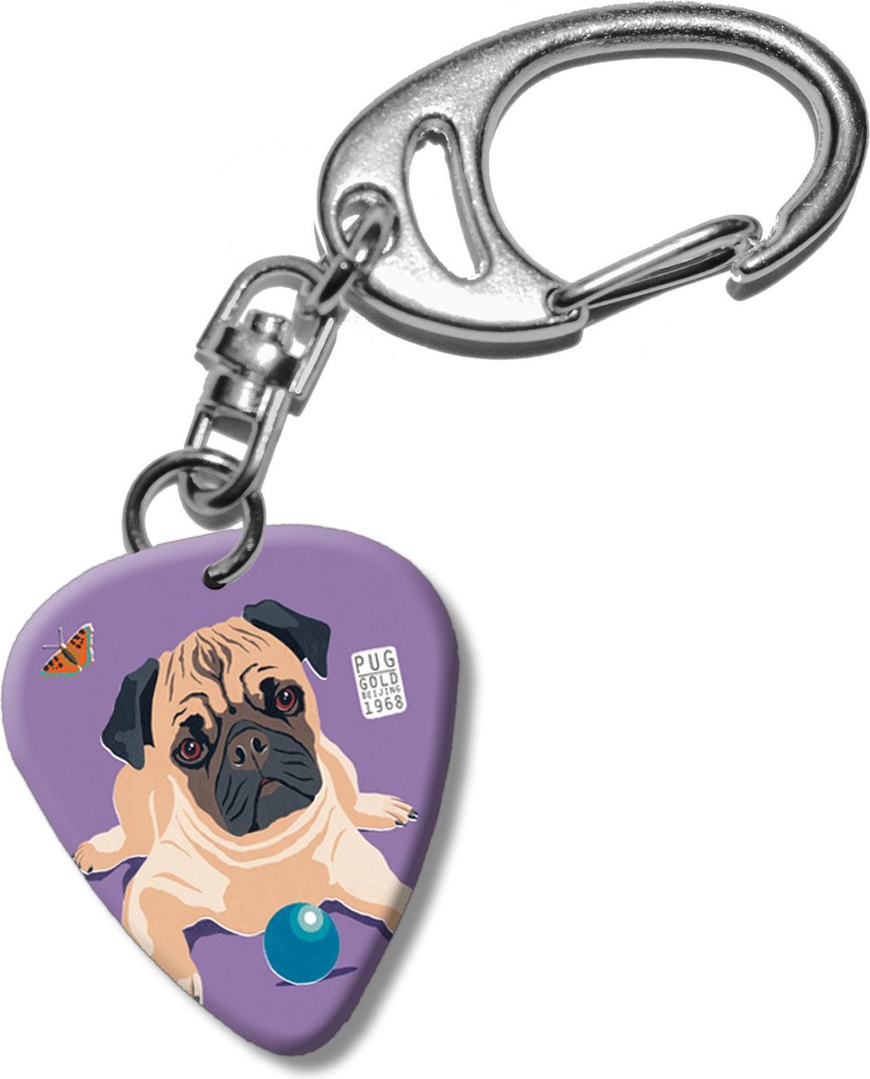 Plectrum sleutelhanger Mopshond
