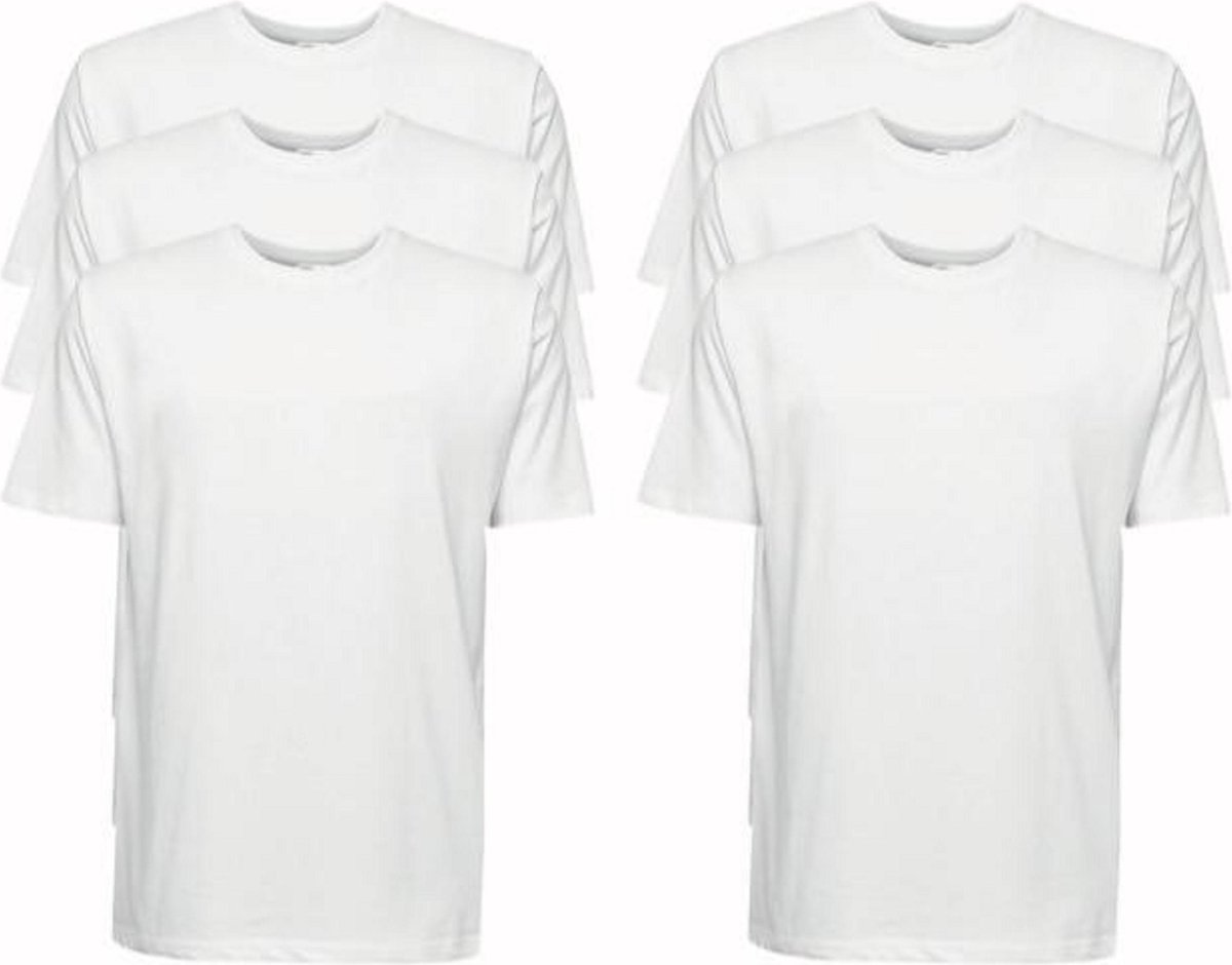 6 pack Classinn® T-SHIRT premium kwaliteit 100% gekamde katoen Lengte 77 cm Wit