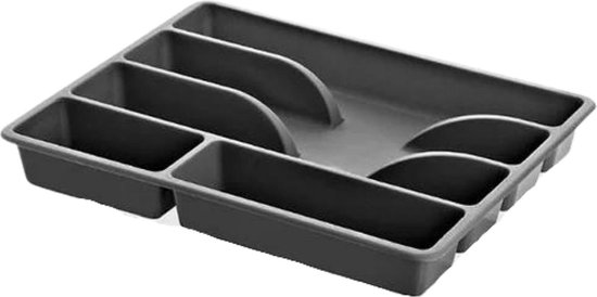 Bestekbak - 2x - uitschuifbaar - grijs - 44 cm - 5 tot 7 vaks bestellen