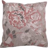 Hoyz | Vintage Flower Soft Roze Kussen | 60 X 60 | Sierkussen Voor Woonkamer Of Slaapkamer