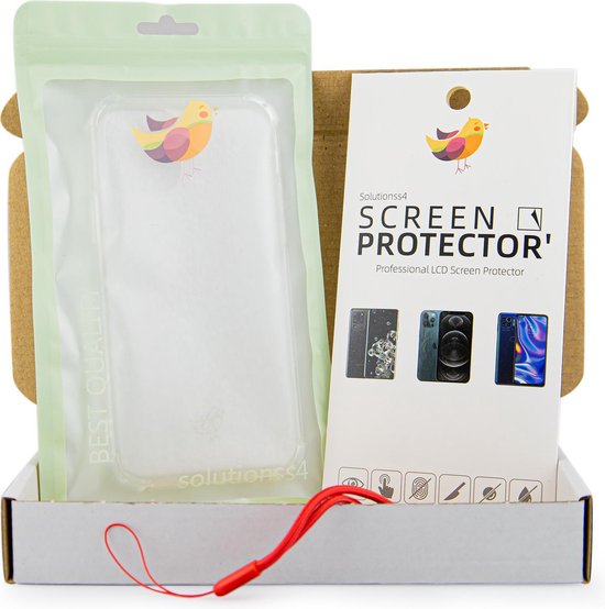 Hoesje geschikt voor iPhone 13 Pro Hoes transparant - 2x iphone 13 Pro screenprotector - Solutionss4