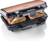 Bestron ASM90XLCO Tosti Apparaat XL - Contactgrill - Sandwich Maker - Met Anti-aanbaklaag  en Indicatielamp - Automatische Temperatuurregeling - Hittebestendige Handgreep - Veiligheidskeurmer