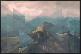 JUNIQE - Poster in kunststof lijst Alpen uitgestrekt - foto -40x60