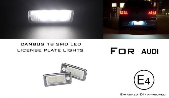 LED plaque d' immatriculation lumière pour Audi A3 S3 RS4 A4 S4