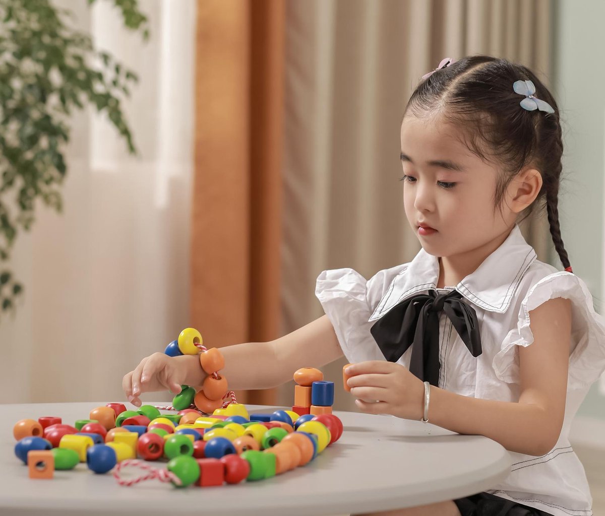 Viga Toys - Houten Rijgkralen - 90 stuks — afbeelding 6