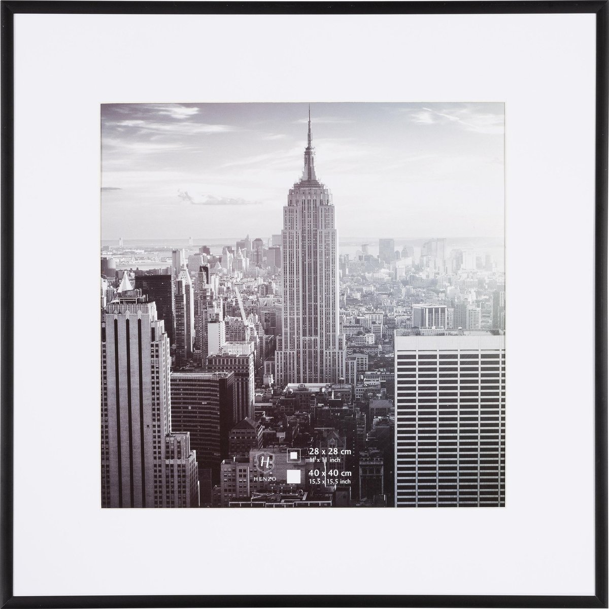 Henzo Fotolijst - Henzo - Manhattan - Fotomaat 40x40 cm - Zwart