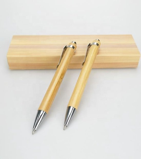 Bamboe Pennenset | Duurzaam Cadeau | 2 Pennen in Geschenkverpakking |  bol.com