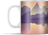 Mok - een berglandschap in de ochtend - 350 ml - Beker