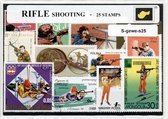 Geweerschieten – Luxe postzegel pakket (A6 formaat) : collectie van 25 verschillende postzegels van geweerschieten – kan als ansichtkaart in een A6 envelop - authentiek cadeau - ka