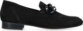 Manfield - Dames - Zwarte suède loafers met chain - Maat 40