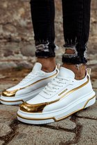 Chekich Heren Sneaker - goud - wit - schoenen - CH041 - maat 43