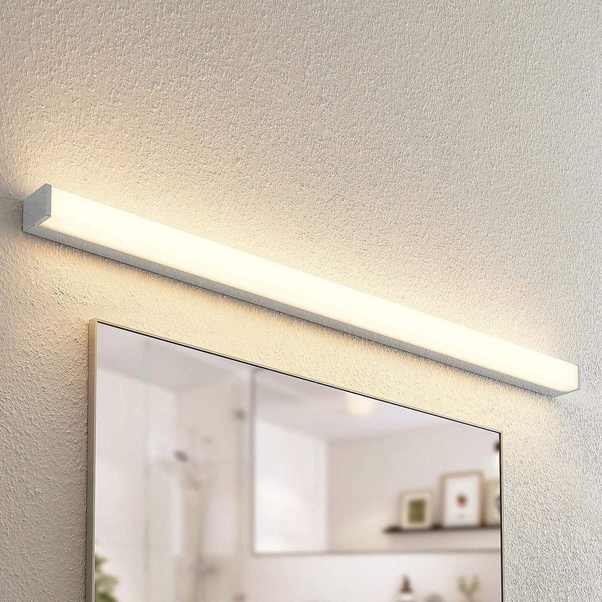 Lindby - Wandlamp - 1licht - aluminium, kunststof - H: 5 cm - wit, chroom - Inclusief lichtbron