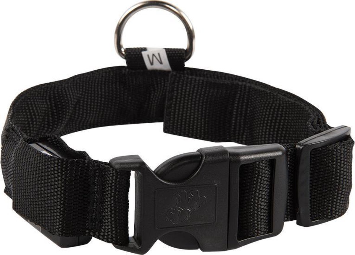 Smartphonica LED lichtband - Lichtgevend - Hondenhalsband - Inclusief Batterijen - Zwart - L