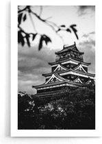 Walljar - Himeji Kasteel - Zwart wit poster