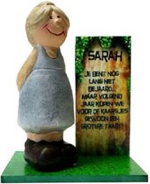 700650 SARAH  beeldje met tekst "Sarah je bent nog lang niet"