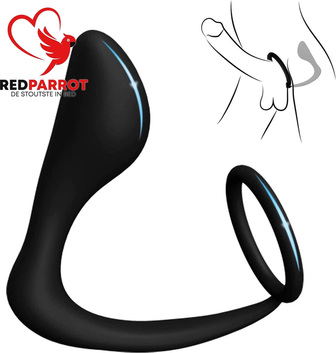Goedkoopste Anaal plug en cockring in 1 | Cockring | Penisring | Buttplug | 2 in 1 | Luxe uitvoering | Siliconen | Penis ring met butt plug