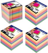 4 blokken memoblaadjes 7,6 x 7,6 cm (per blok 700 blaadjes) inclusief houder