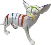 Chihuahua -Hond - Decoratie beeld - Decoratie - Staand - Polyester - Wit - kleuren