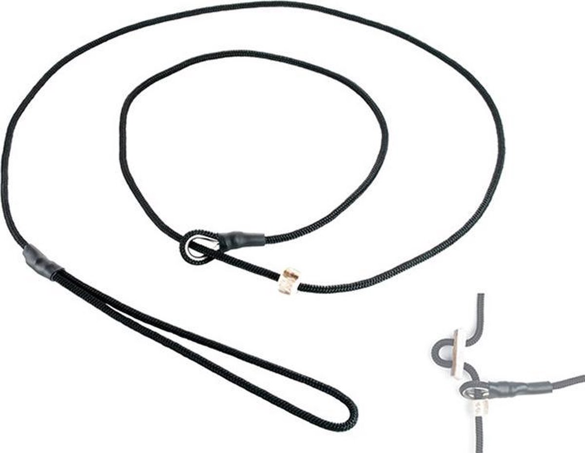 Mystique moxon jachtlijn met Dubbele Stop 4 mm - 150 cm Zwart