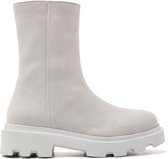 VIA VAI Vrouwen Nubuck   Enkellaarsjes / Laarzen / Damesschoenen 57031 nub - Grijs - Maat 39