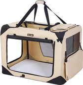 hondenbox, transportbox voor auto, hondentransportbox, opvouwbare kattenbox gemaakt van Oxford stof, M, 60 x 40 x 40 cm HMDC60W