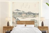 Behang - Fotobehang De paarden-bind steen - Schilderij van Katsushika Hokusai - Breedte 240 cm x hoogte 260 cm