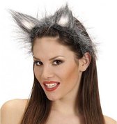 2x stuks wolvenoren diadeem halloween verkleed accessoire - verkleed oren/oortjes