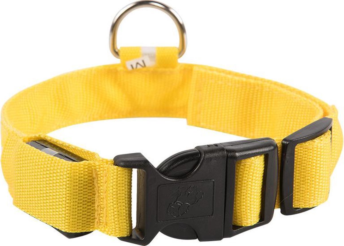 Smartphonica LED lichtband - Lichtgevend - Hondenhalsband - Inclusief Batterijen - Geel - S
