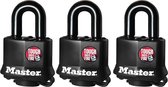 MasterLock - Hangslot - 3 Stuks - Weersbestendig - 3 sleutels