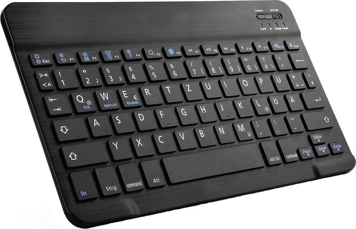 Mini Bluetooth toetsenbord draadloos oplaadbaar - Keyboard ondersteuning voor Android IOS Windows voor Telefoon / tablet / iPad / Samsung Galaxy tab / Laptop / Computer - zwart