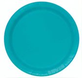 feestborden turquoise 22,8 cm 16 stuks