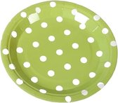 feestborden Dots 18 cm papier groen 8 stuks