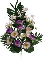 kunstplant orchidee 30 x 15 x 62 cm groen/wit/paars