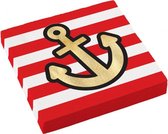 servetten Pirates Map 33 x 33 cm papier rood/wit 16 stuks