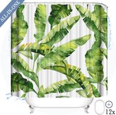 Douchegordijn Tropisch Jungle Badkamer Accessoires - Waterafstotend Gordijn voor Badkuip 180x200cm -  Balneo®  Incl. 12 Ringen