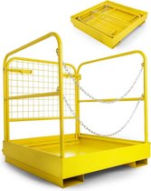 Dakta® Heftruckkooi | 91 x 91 cm werkruimte | Geel | Veiligheidskooi | Met kettingen