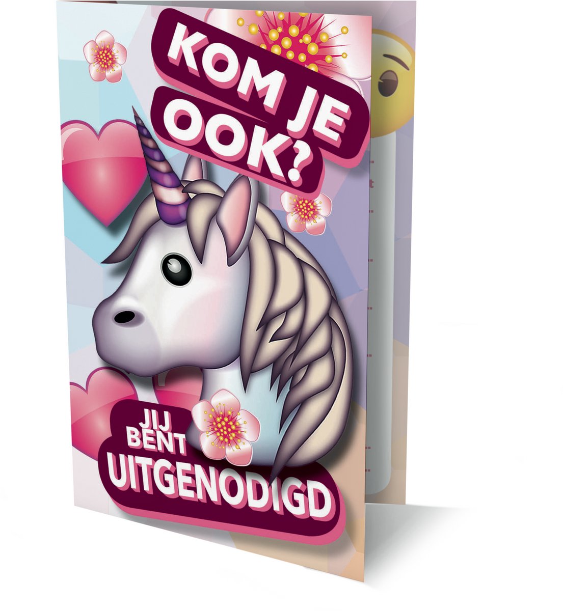 Interstat -  Uitnodigingskaarten - Eenhoorn emoji - 6st.