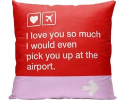 I Love You So Much - Rood/Roze - Sierkussen - 40 x 40 cm - Quote - Reizen / Vakantie - Reisliefhebbers - Reizigers - Voor op de bank/bed I Love You So Much - Rood/Roze - Sierkussen - 40 x 40 cm - Quote - Reizen / Vakantie - Reisliefhebbers - Reizigers - Voor op de bank/bed