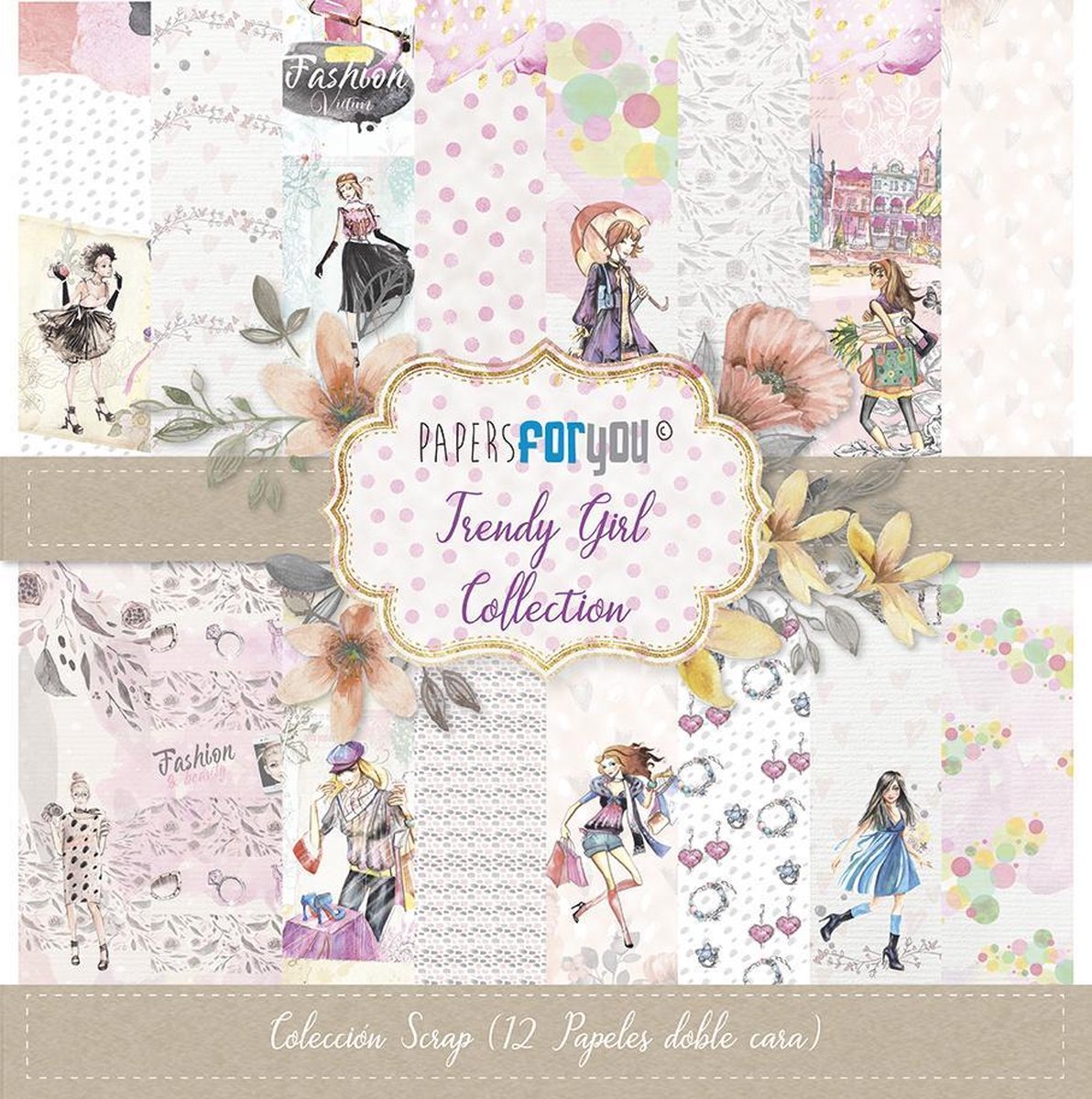 Trendy Girl 12x12 Inch Paper Pack (12pcs) (PFY-1553)