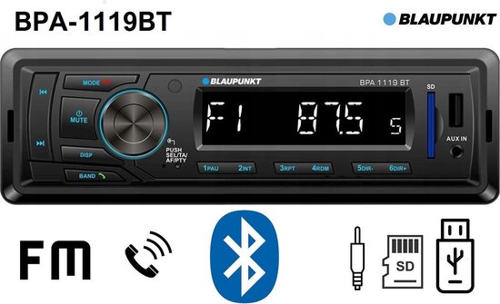 Autoradio Blaupunkt BPA 1119 BT - Bluetooth SD USB AUX In - Autoradio -  Achat & prix