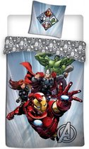dekbedovertrek Avengers 140 x 200 cm microfiber grijs