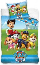 dekbedovertrek  Paw Patrol 140 x 200 cm katoen blauw