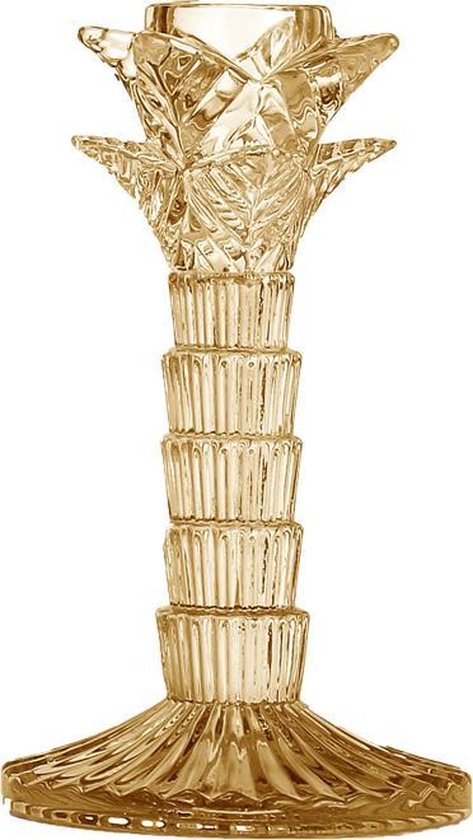 leveren Pelmel Ondraaglijk Kandelaar goud | Palmboom kaarshouder glas | 16cm | BALI. Lifestyle |  bol.com