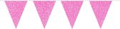 vlaggenlijn glitter 6 m papier roze