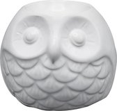 waxbrander uil 9,5 x 11 cm steen wit