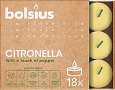 geurtheelichten Divine Earth Citronella geel 18 stuks