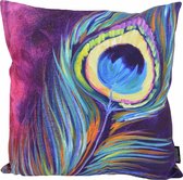 Colorful Peacock / Pauwenveer Kussenhoes | Katoen / Polyester | 45 x 45 cm