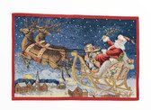 Placemat - Arreslee en kerstman - 47 x 32 cm