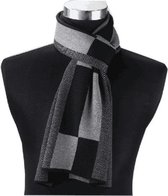 Katoenen Herensjaal - Shawl Mannen - Grey & Black